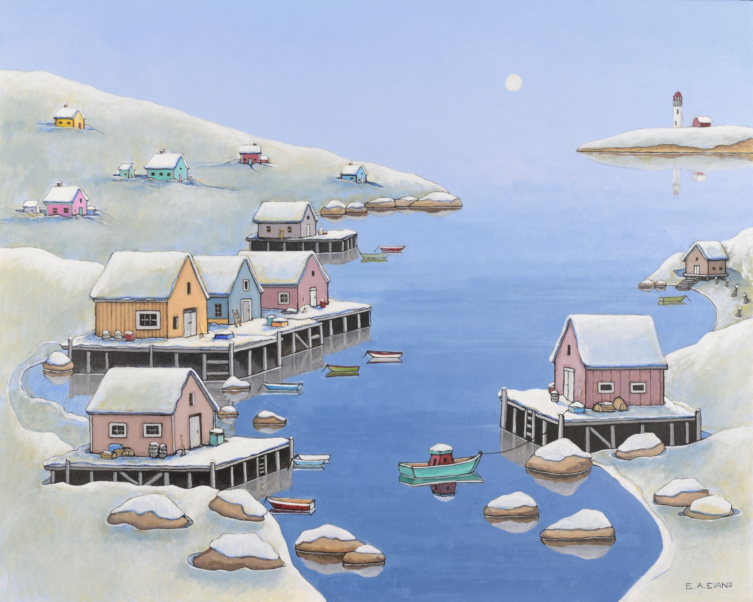 Winter Sleep – acrylic on canvas, 24 × 30 in, E.A. Evans